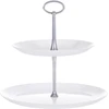 Padėklas stiklinis 2 aukštų 25x25x23 cm baltos spalvos VALENCIA Ambition 10379