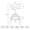 Bgs Technic Autoserviso baro kėdė | reguliuojamas aukštis | 630 - 770 mm (70144)