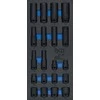 Bgs Technic Įrankių dėklas 1/3: smūginės galvutės šešiakampės | 12,5 mm (1/2") | 10–24 mm | 20 vnt. (4130)