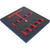 Bgs Technic Įrankių dėklas 2/3: VDE įpresuotų antgalių rinkinys | 10 mm (3/8") / 12,5 mm (1/2") Hex šešiakampis 4 - 10 mm | 10 vnt (70216)