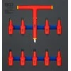 Bgs Technic Įrankių dėklas 2/3: VDE įpresuotų antgalių rinkinys | 12,5 mm (1/2") | T-Star (Torx) T20 - T55 | 10 vnt. (70217)