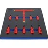 Bgs Technic Įrankių dėklas 2/3: VDE įpresuotų antgalių rinkinys | 10 mm (3/8") / 12,5 mm (1/2") Hex šešiakampis 4 - 10 mm | 10 vnt (70216)