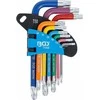 Bgs Technic L tipo raktų rinkinys | daugiaspalviai šarnyriniai | T-Star (Torx) T10 - T50 | 9 vnt. (74466)