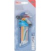 Bgs Technic L tipo raktų rinkinys | daugiaspalviai šarnyriniai ilgi | T-Star (Torx) T10 - T50 | 9 vnt. (74467)