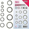 Bgs Technic Sandarinimo žiedų asortimentas | metalas | su guminiu sandarinimo žiedu | 150 vnt. (9306)