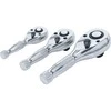 Bgs Technic Trumpų terkšlių rinkinys | 6.3 mm (1/4") / 10 mm (3/8") / 12,5 mm (1/2") | 3 vnt. (215)