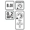 FLO purkštuvas 8,0 l su slėgio matuokliu 89520