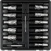 Grąžtas Toya Sa Poland HSS karūninių grąžtų rinkinys magnetinėms gręžimo staklėms 12–27 mm, 13 dalių (YT-43405)