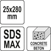 Grąžtas YATO Kaltas plokščias SDS MAX 25mm