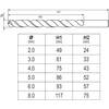 Grąžtas YATO METALO GRĄŽTŲ RINKINYS CO HSS 6vnt./2-8/ 2, 3, 4, 5, 6, 8mm