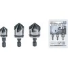 Bgs Technic Kūginių grąžtų/frezų rinkinys | HSS | 6.3 mm (1/4") | 12 - 16 - 19 mm | 3 vnt. (70052)