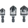 Bgs Technic Kūginių grąžtų/frezų rinkinys | HSS | 6.3 mm (1/4") | 12 - 16 - 19 mm | 3 vnt. (70052)