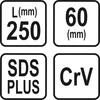 Grąžtas Sthor Toya Sa Poland Platus plokščias kaltas betonui | SDS Plus | 60 x 14 x 250 mm (23594)