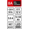 Toya Sa Poland Pakrovėjas akumuliatoriams | 8A / 12V / 120 Ah | LED (82543)