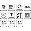 STHOR HAMMER SDS PLUS 500W 2 FUNKCIJOS