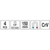 Antgaliai - galvutės magnetinės CR-V | 1/4" | 150 mm | 4 vnt | 6-13 mm (YT-04642)