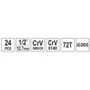 Yato Toya Sa Poland Įrankių rinkinys 1/2" galvutėms | 10–32 mm | 24 vnt (YT-12662)