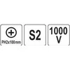 Toya Sa Poland Izoliuotas atsuktuvas elektrikui | labai plonas | PH2 x 100 mm | 1000 V (YT-282652)