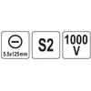 Toya Sa Poland Izoliuotas atsuktuvas elektrikui | labai plonas | 5,5 x 125 mm | 1000 V (YT-282644)