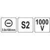 Toya Sa Poland Izoliuotas atsuktuvas elektrikui | labai plonas | 3,0 x 100 mm | 1000 V (YT-282641)