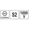 Toya Sa Poland Izoliuotas atsuktuvas elektrikui | labai plonas | 3,5 x 100 mm | 1000 V (YT-282642)
