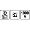 Toya Sa Poland Izoliuotas atsuktuvas elektrikui | labai plonas | SL/PZ1 x 80 mm | 1000 V (YT-282662)