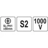 Toya Sa Poland Izoliuotas atsuktuvas elektrikui | labai plonas | SL/PH1 x 80 mm | 1000 V (YT-282660)