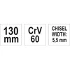 Toya Sa Poland Kaltas „cape“ – metalo darbams, CrV60 – 5,5 mm briauna, 125 mm (YT-4694)