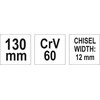 Toya Sa Poland Kaltas plokščias – CrV60, veidrodinis chromas – 125 mm / 12 mm (YT-4693)
