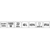 Yato Toya Sa Poland Pramoninis dulkių siurblys – automatinis filtro kratytuvas HEPA – 1600/3600 W | 40 l (YT-85717)
