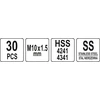 Sriegio remonto rinkinys M10x1.5 30 vnt. YT-17634 YATO