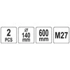 Toya Sa Poland Spiralinės maišyklės | skirta YT-82609 (M27,L/P) mm M27 | 2 vnt (YT-55090)