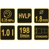 Vorel Toya Sa Poland Dažymo pistoletas | apatinis bakelis | HVLP / 1000 ml | Ø1.8 mm (80903)