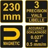 Vorel Toya Sa Poland Gulsčiukas torpedo | magnetinis | 230 mm (16300)