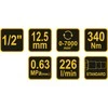 VOREL KLUCZ pneumatinis UDAROWY 1/2" 340Nm 81100
