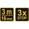 VOREL VALČIAVIMO MATAVIMAS SU GUMINIU dangteliu 3m x 16mm