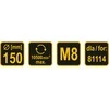 VOREL DISKAS 150mm M8 sriegis PNEUMATINIAM ŠLIMUOKLIUI (81114) 81115