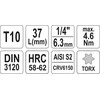 Yato Toya Sa Poland Antgalis įpresuotas į galvutę | 6.3 mm (1/4") | T-Star (Torx) T10 (YT-04302)