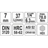 YATO KLUCZ TRZPIENIOWY IMBUSOWY/HEX 1/4" 7x37mm