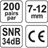 YATO FOAM AUSŲ KAMŠTUČIAI 34DB / 200par