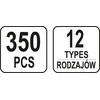 Yato Toya Sa Poland Automobilinis klipsų asortimentas | Volvo | 350 vnt. (YT-06655)