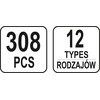 Yato Toya Sa Poland Automobilinis klipsų asortimentas Fiat | 308 vnt. (YT-06654)