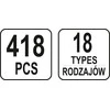 Yato Toya Sa Poland Automobilinis klipsų asortimentas Honda | 418 vnt. (YT-06656)