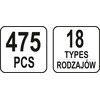 Yato Toya Sa Poland Automobilinis klipsų asortimentas Mazda | 475 vnt. (YT-06658)