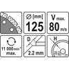 YATO TARCZA DIAMENTOWA SEGMENTOWA 125 x 22,2mm 6003