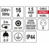 Yato Toya Sa Poland Elektrinis ilgintuvas | 3 lizdai | su jungikliu ir dangteliais 1.5 mm² | 3 m (YT-81240)