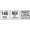 YATO RIŠŠTUČIŲ RINKINYS SU APSAUGA / SAVAITINIS LAIKODALIS 146 vnt. M4, M5, M6, M8, M10, M12