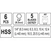 Grąžtas YATO SKAIČIUS METALUI 6 vnt. 6,3-20,5 mm HEX