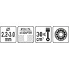Pjovimo galvutė Yato YT-85121; M12 x 1,75L; 2,2 - 3,0 mm; su adapteriu