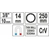 Yato Toya Sa Poland Galvutė žvakėms 12 kampų | ypač ilga | magnetinė | 10 mm (3/8") | 14 mm (YT-38521)